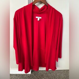 Roz & Ali Red Open Front Soft Blazer